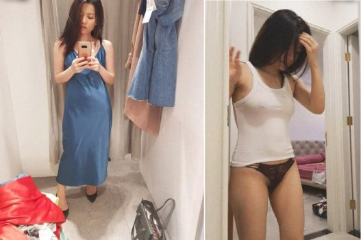 Vợ dâm thích mặc dây nhỏ đi qua đi lại trước chồng